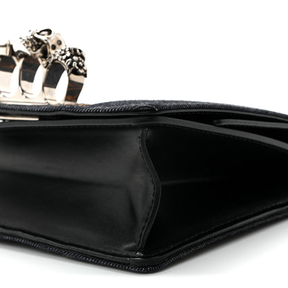 Alexander McQueen Denim Calfskin Small Slash Bag Blue Black 9 of 10