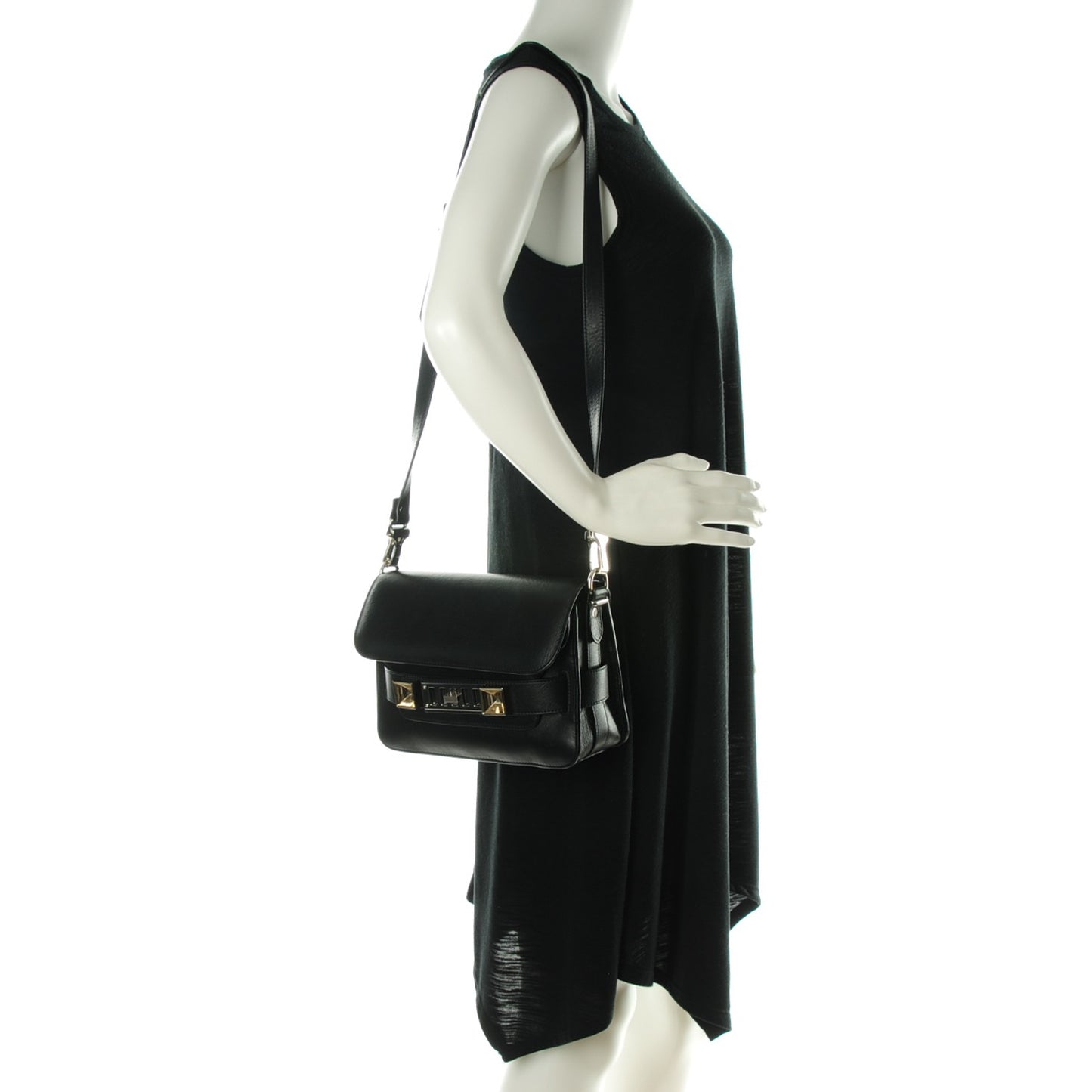 Calfskin Mini PS11 Classic Shoulder Bag Black
