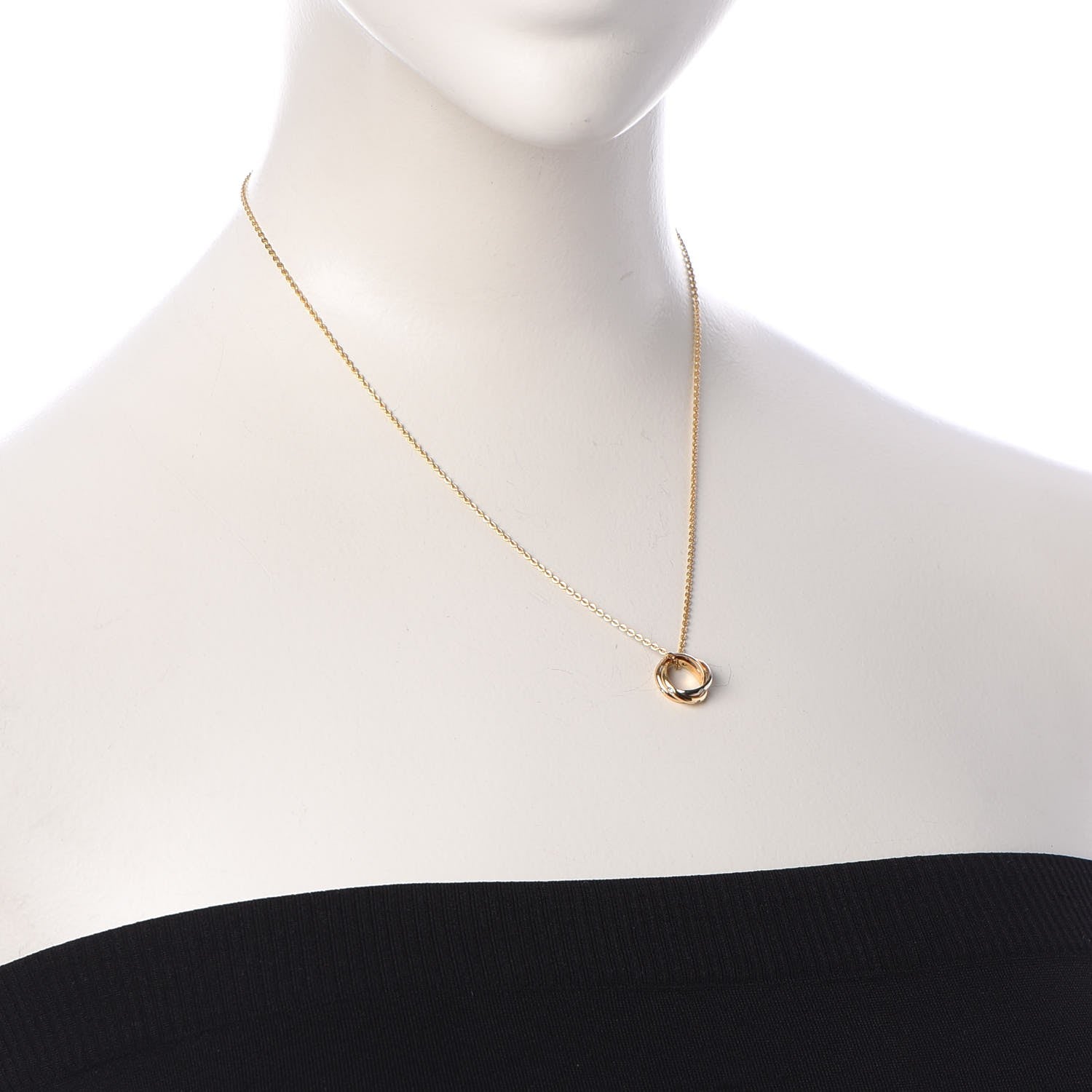 Cartier 18K Pink Yellow White Gold 15 Diamond Trinity Pendant Necklace 2 of 7