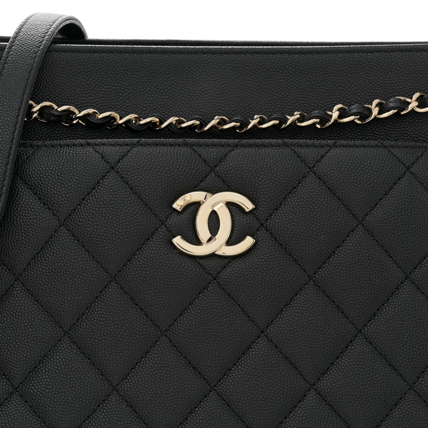 Chanel Caviar Quilted In Out Flap Shopping Tote Black 10 of 13