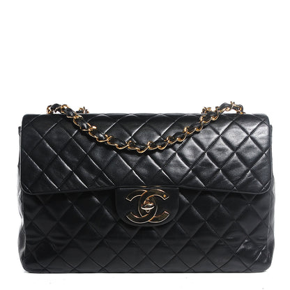 Chanel Lambskin Quilted XL Jumbo Flap Black 1 of 9