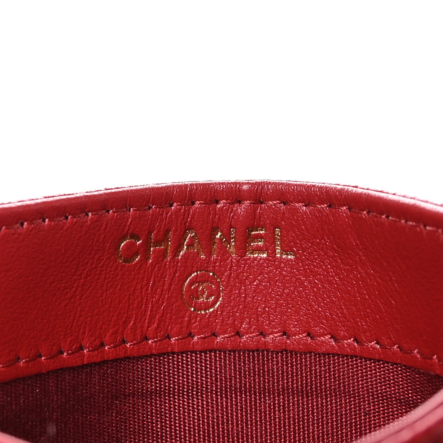 Caviar Camellia Embossed Card Holder Red