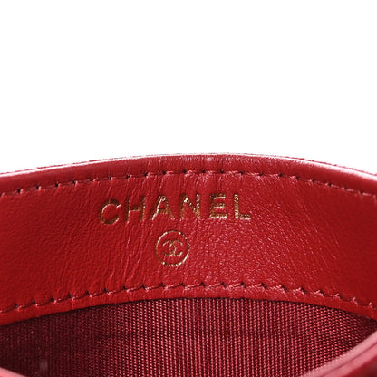 Chanel Caviar Camellia Embossed Card Holder Red 10 of 12