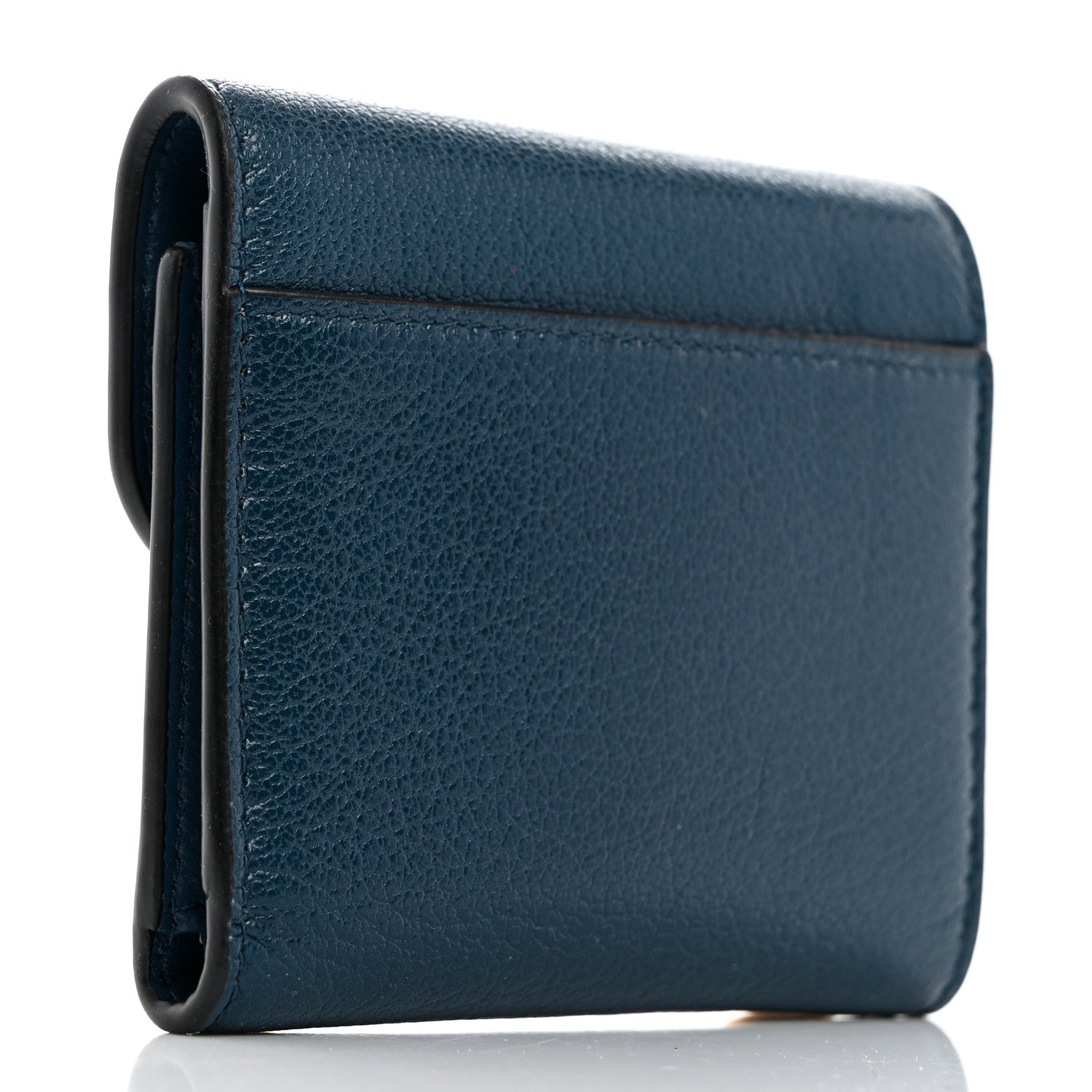 Christian Dior Goatskin Saddle Lotus Wallet Blue 3 of 9