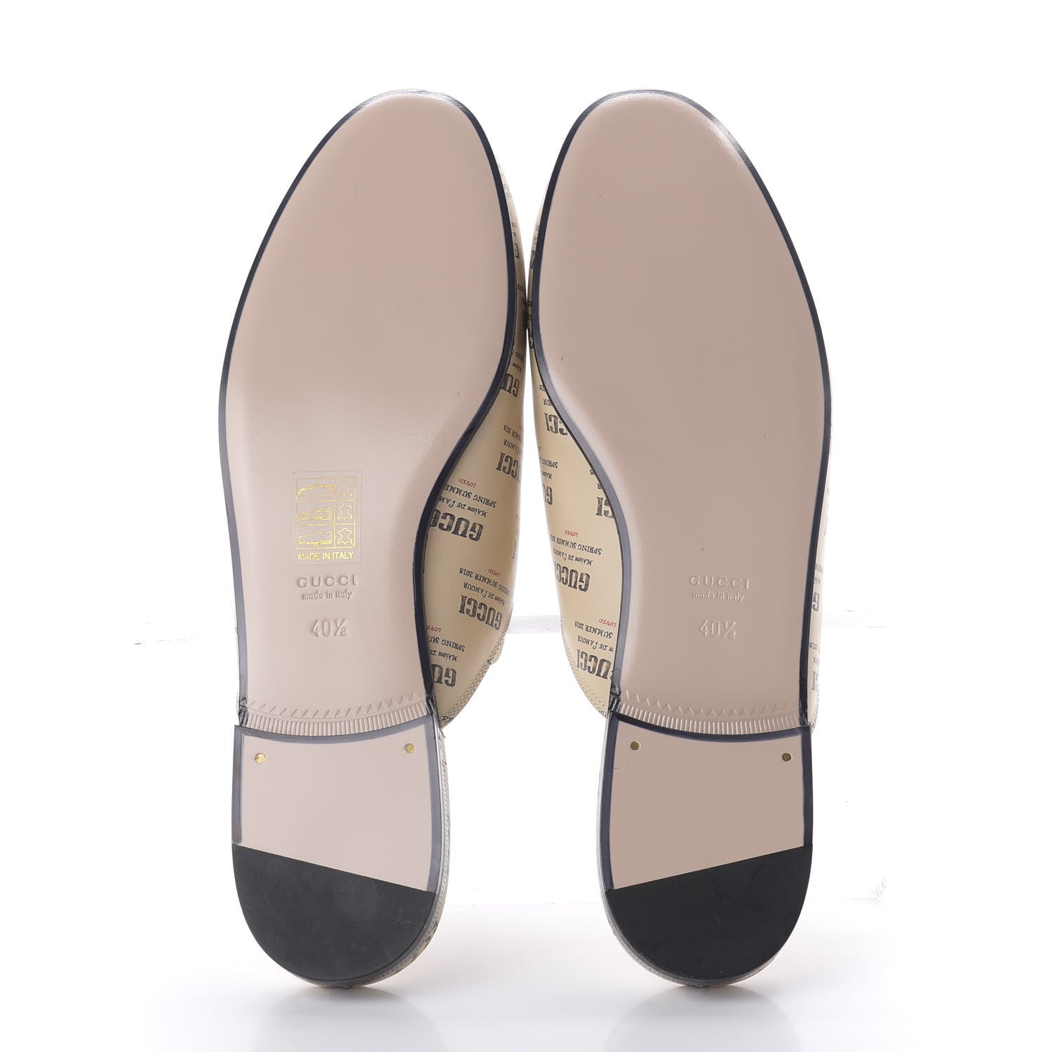 Gucci Calfskin Stamp Print Womens Princetown Slippers 40.5 Soy Black 5 of 8
