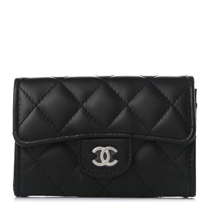 Chanel Lambskin Quilted Flap Card Holder Wallet Black 1 of 8
