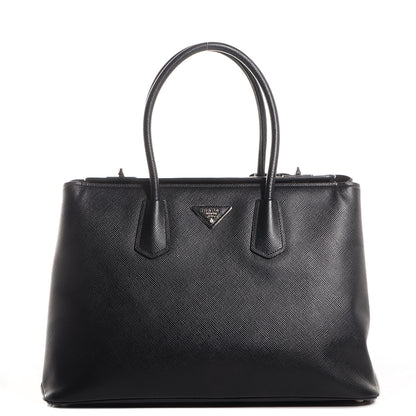 Prada Saffiano Cuir Twin Tote Nero Black 1 of 10