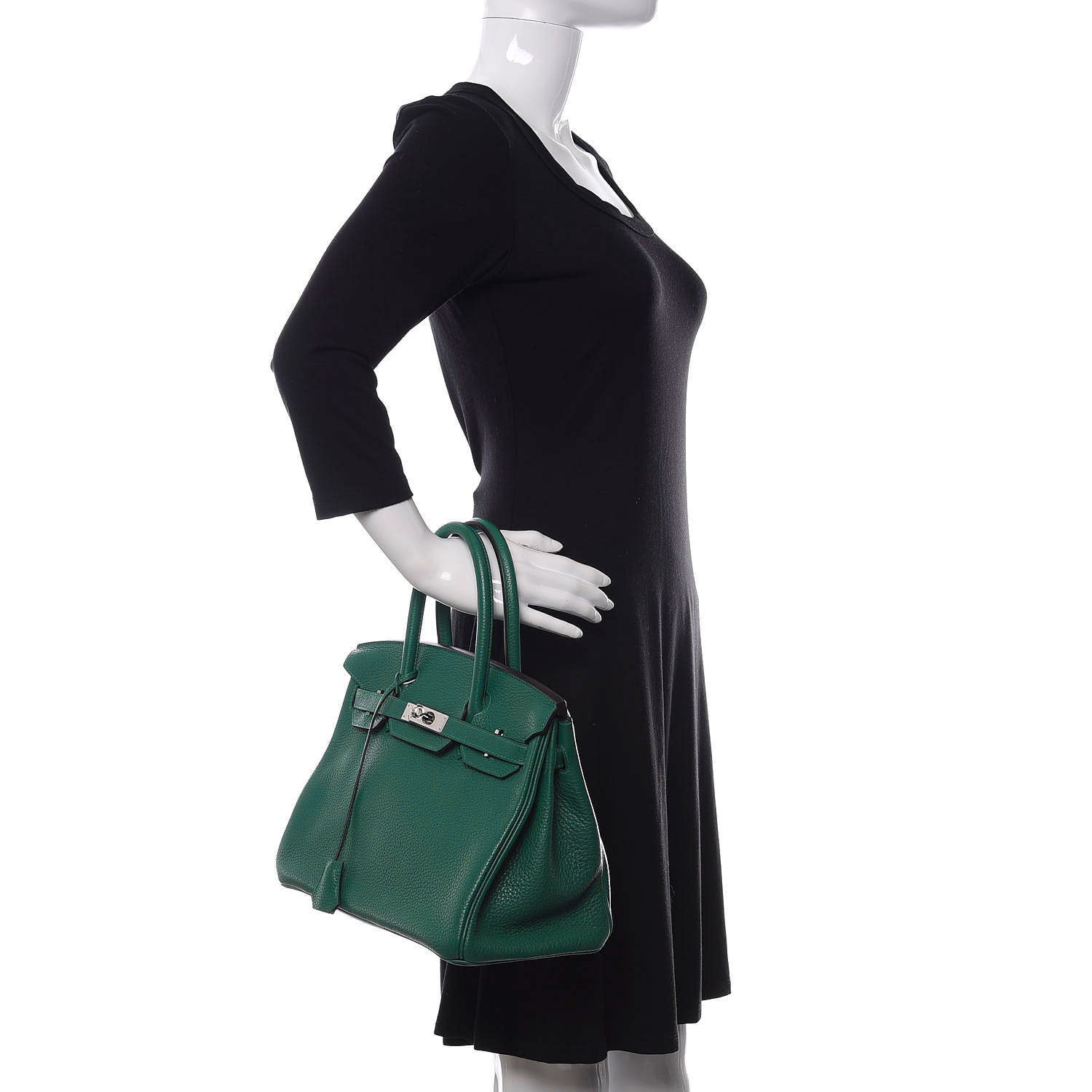 Hermes Taurillon Clemence Birkin 30 Malachite 2 of 10