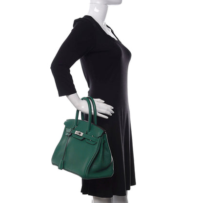 Hermes Taurillon Clemence Birkin 30 Malachite 2 of 10
