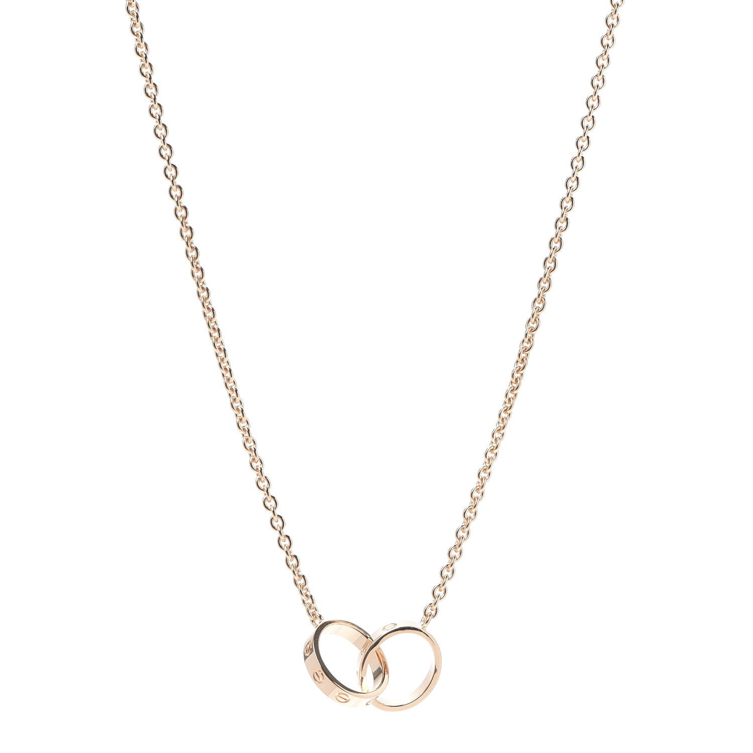 Cartier 18K Pink Gold Interlocking LOVE Necklace 1 of 7