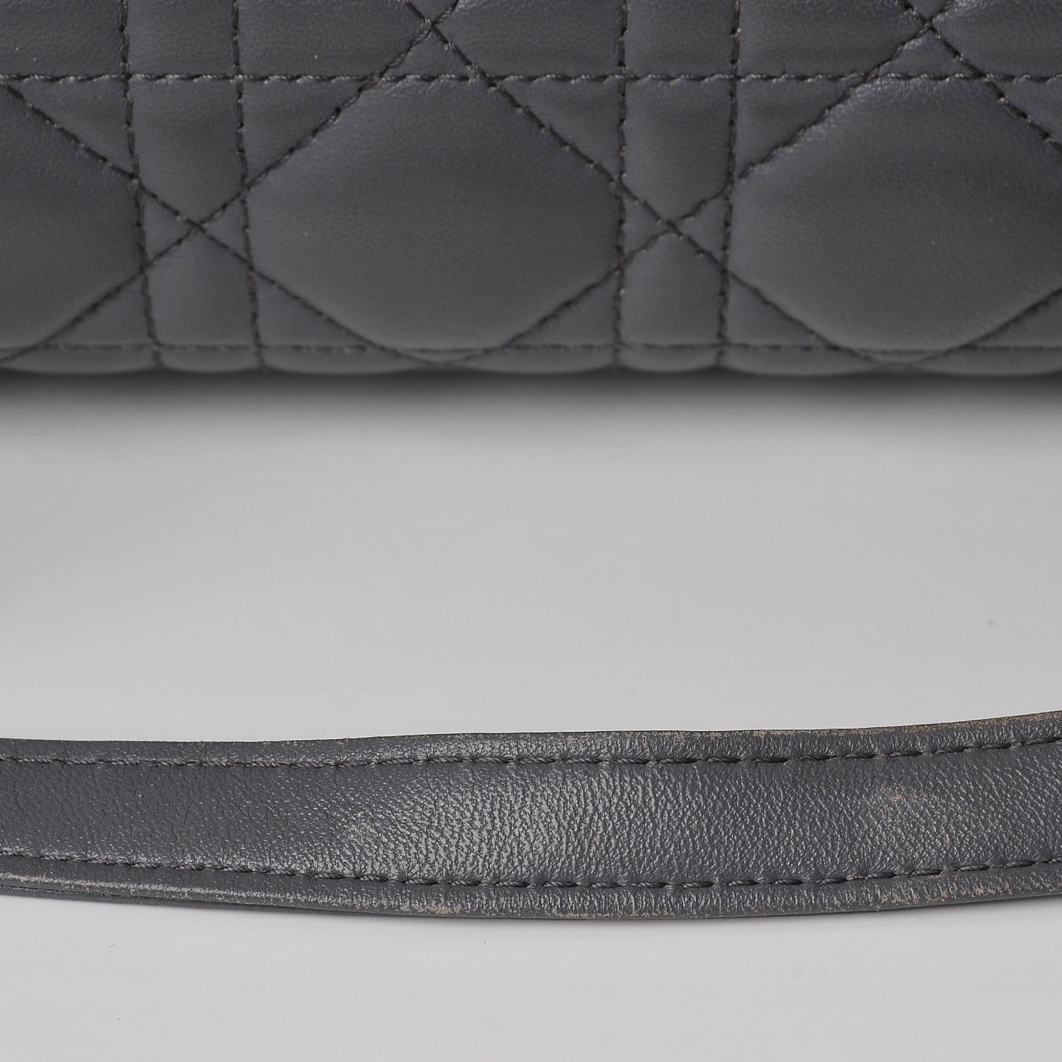 Christian Dior Lambskin Cannage Large Lady Dior Grey 12 of 20