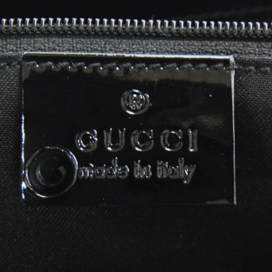 Patent Leather Bamboo Handbag Black