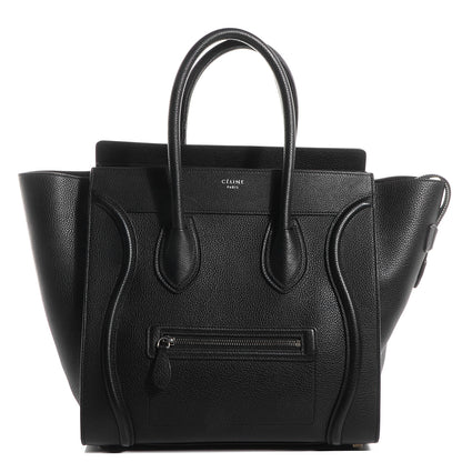 Celine Drummed Calfskin Mini Luggage Black 1 of 9