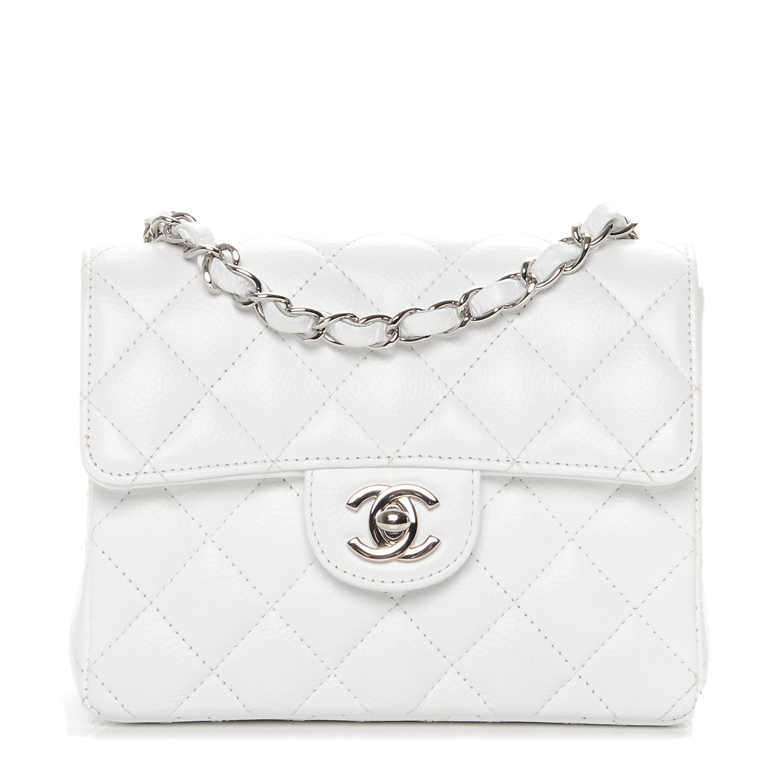 Chanel Caviar Quilted Mini Square Flap White 1 of 7