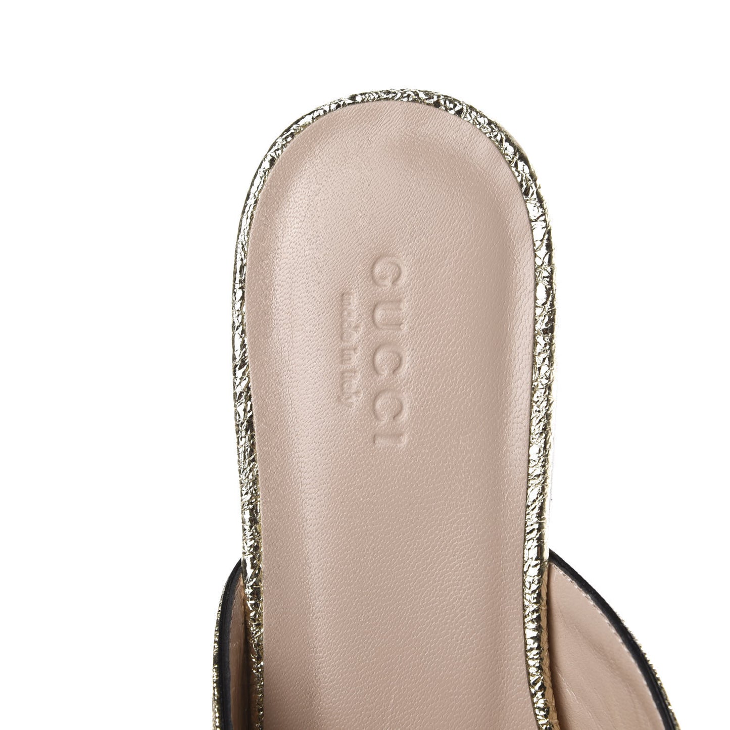 Galassia Womens GG Marmont Fringe Slippers 36 Platino