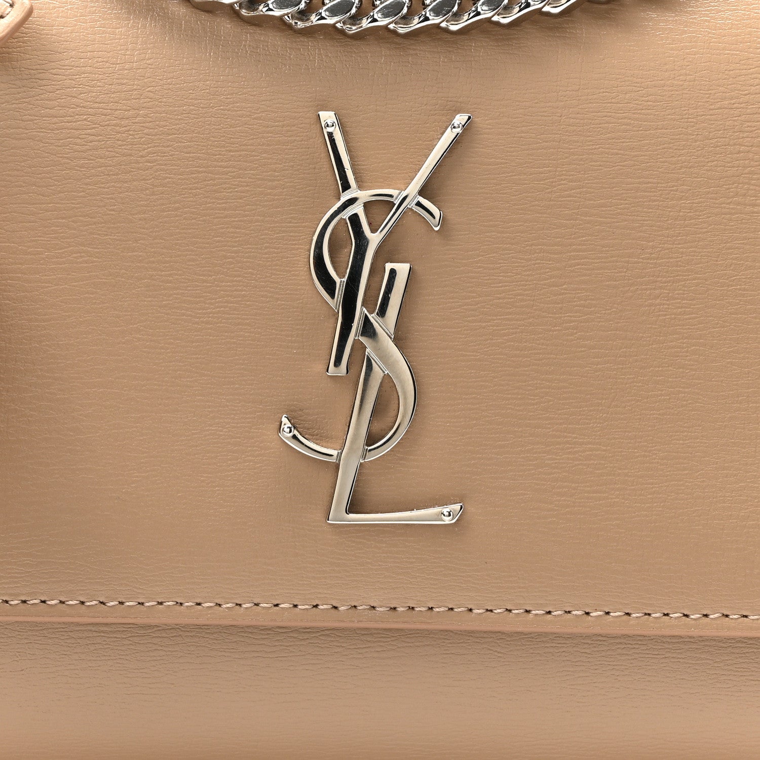 Saint Laurent Calfskin Medium Monogram Sunset Dark Beige 8 of 10