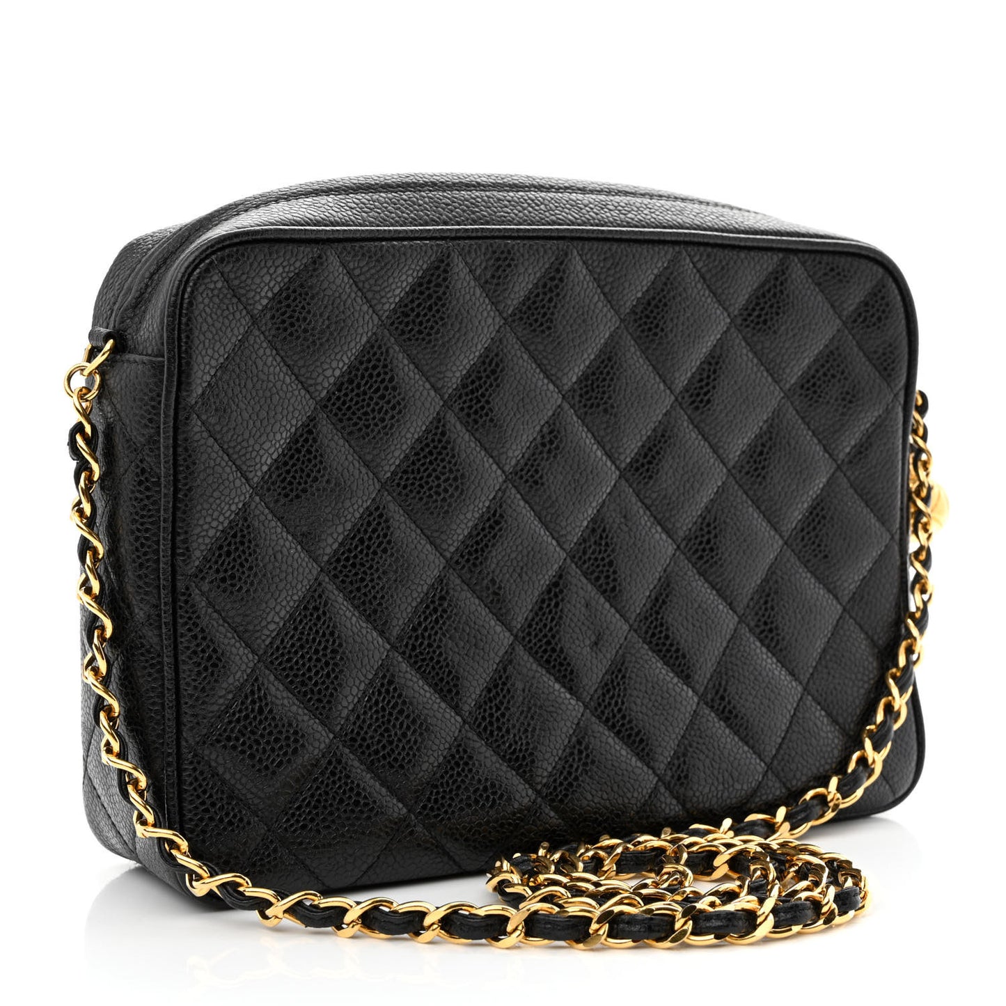 Caviar Quilted Camera Case Black