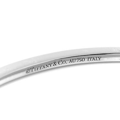 Tiffany 18K White Gold Diamond Metro Bangle Bracelet 4 of 5