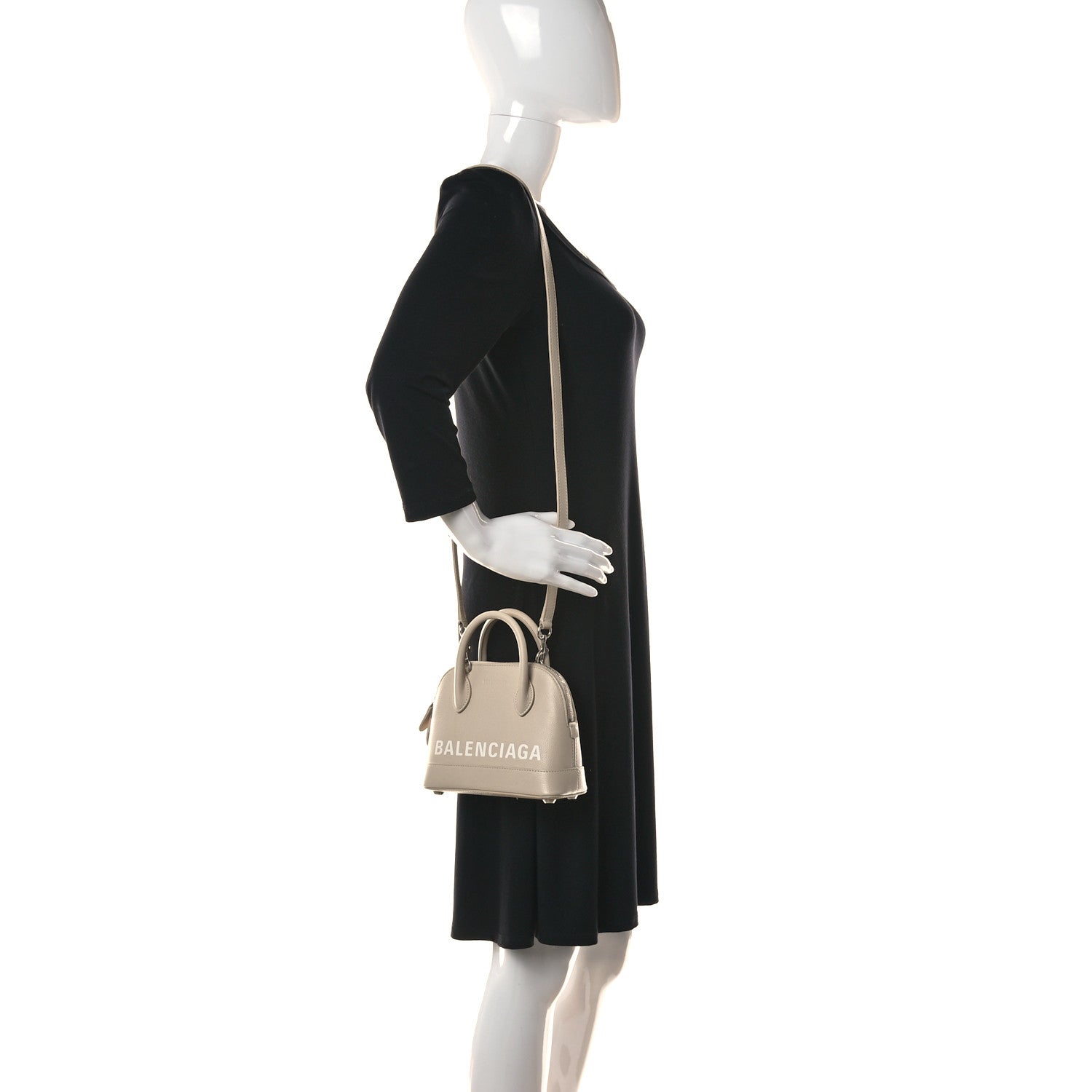 Balenciaga Grained Calfskin XXS Ville Top Handle Bag Beige 2 of 20