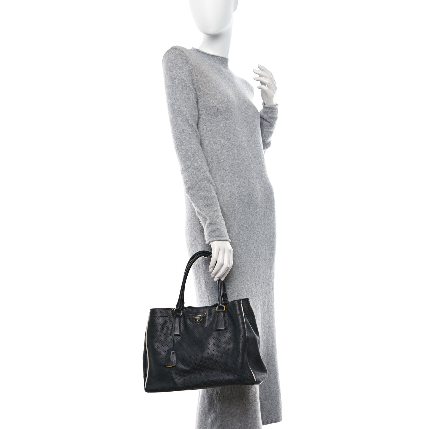 Saffiano Fori Perforated Lux Tote Black