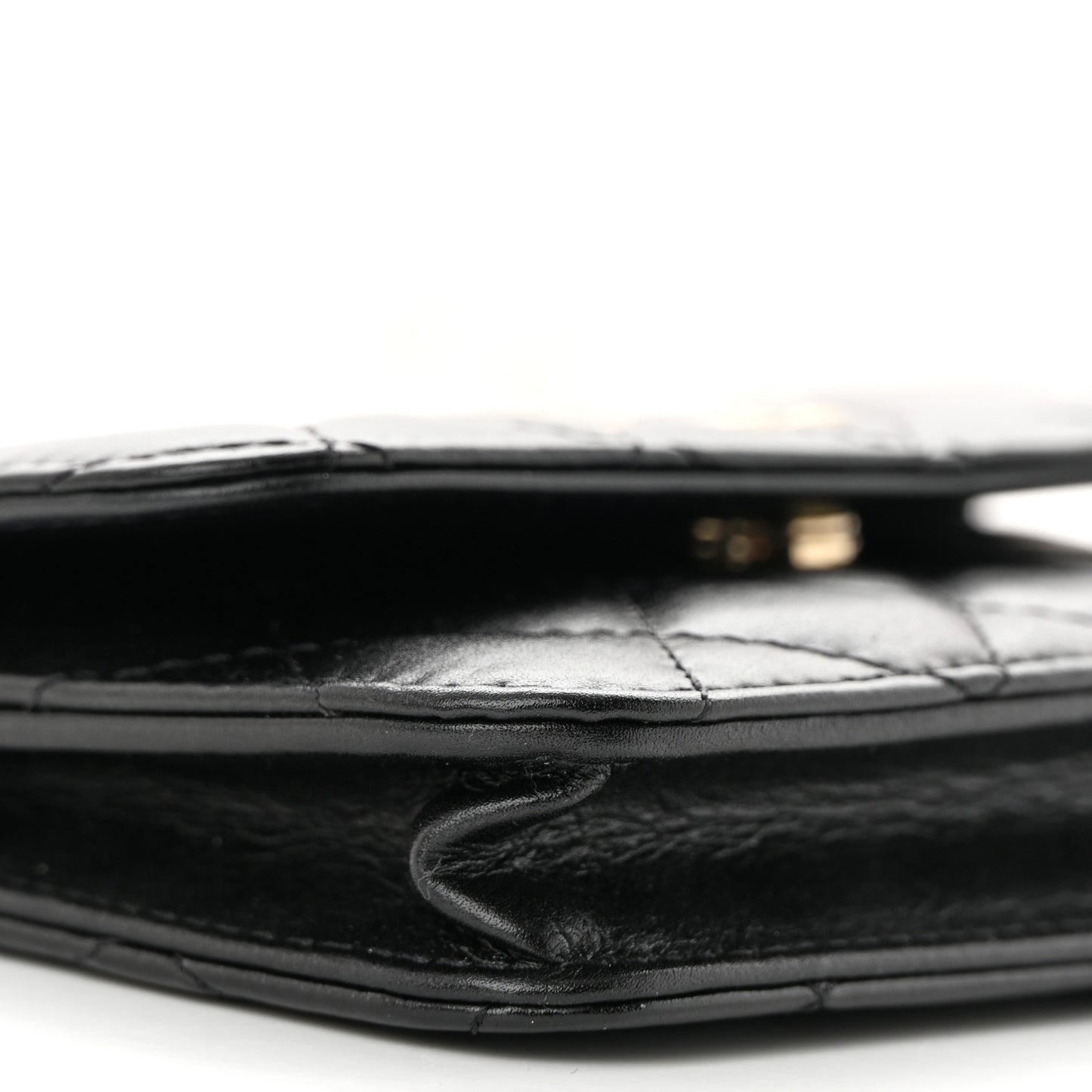 Calfskin Quilted Maxi Pearls Clutch With Chain Black