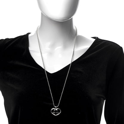 Gucci Sterling Silver Britt Heart Pendant Necklace 2 of 4