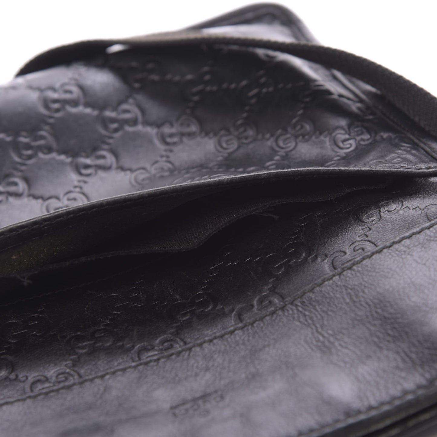 Guccissima Medium Flat Messenger Bag Black