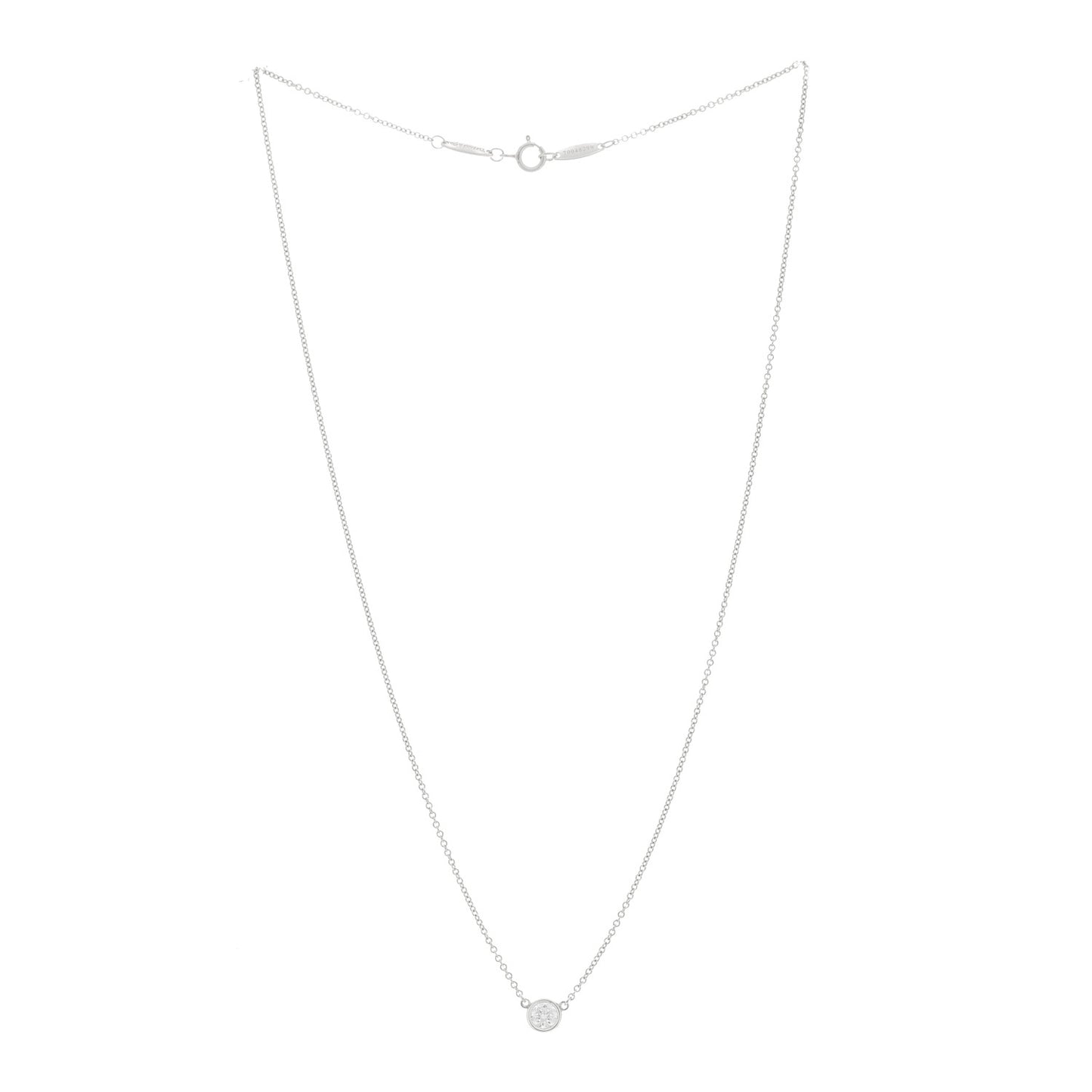 Platinum Diamond .28ct Elsa Peretti Diamonds by the Yard Pendant Necklace