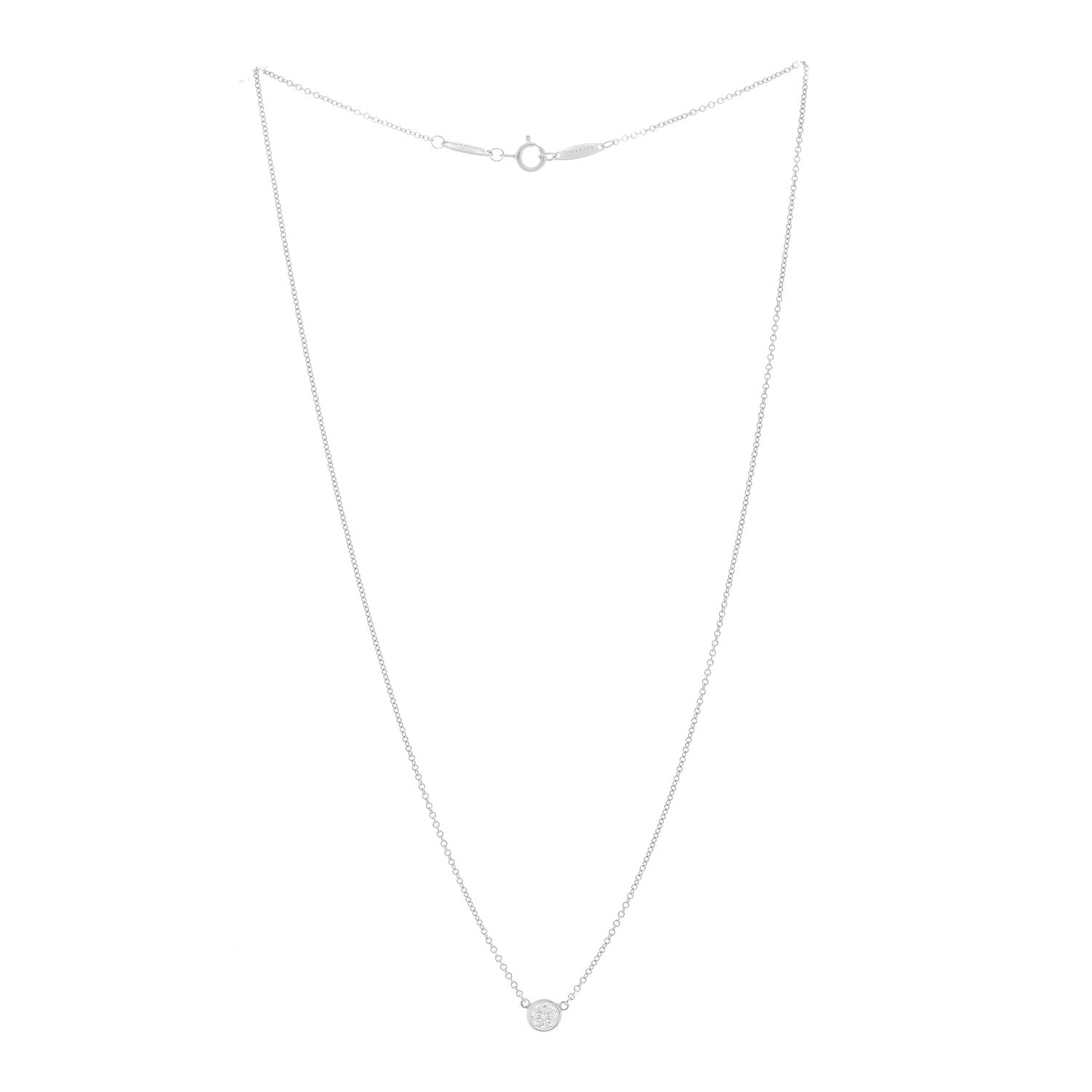 Tiffany Platinum Diamond .28ct Elsa Peretti Diamonds by the Yard Pendant Necklace 3 of 6