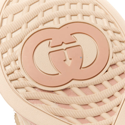 Gucci Tela Retino Mesh Crystal Suede GG Monogram Womens Gucci Run Sneakers 36.5 Light Powder Skin Rose Silver 7 of 10