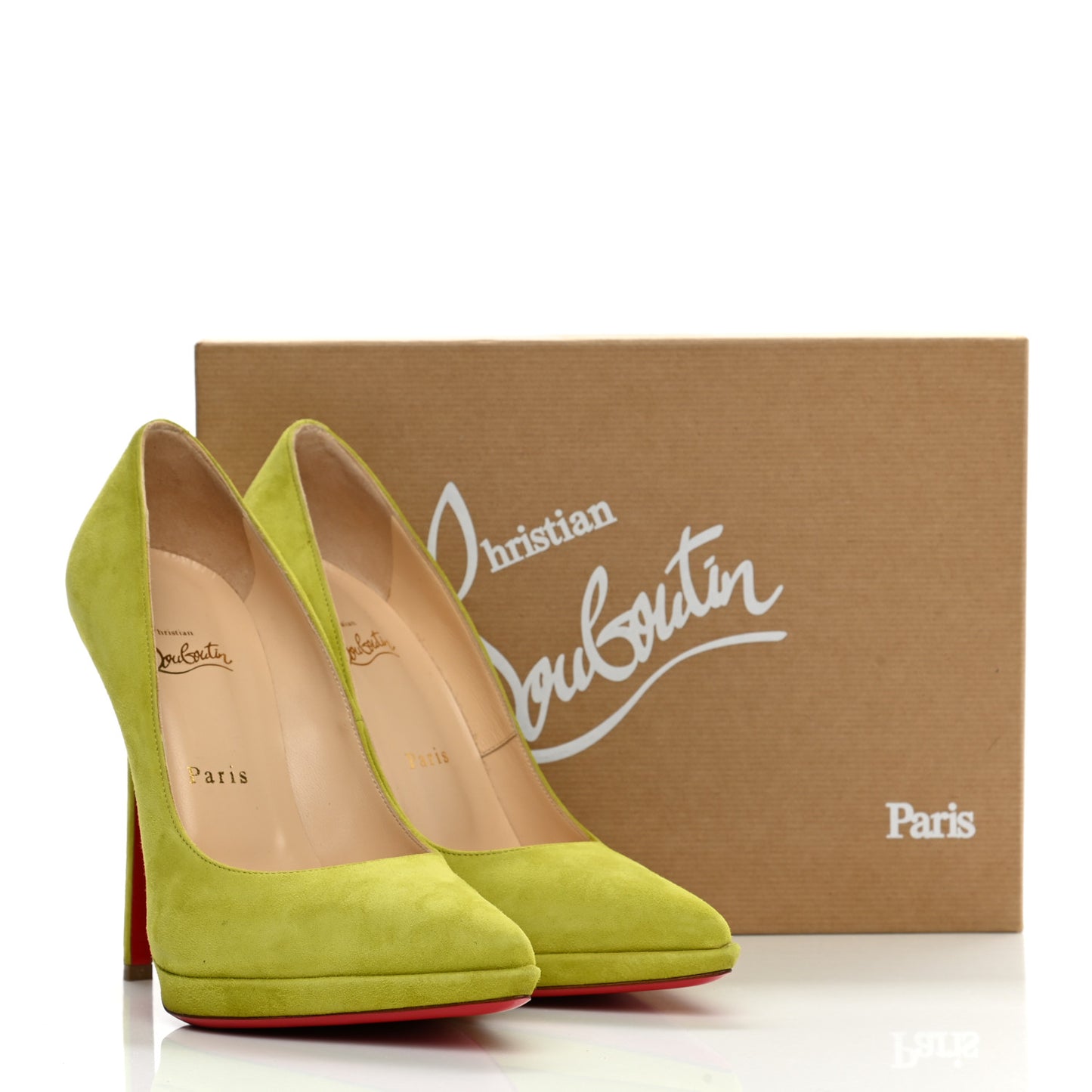 Suede Pigalle Plato 120 Pumps 39.5 Chartreuse