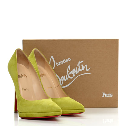 Christian Louboutin Suede Pigalle Plato 120 Pumps 39.5 Chartreuse 9 of 9