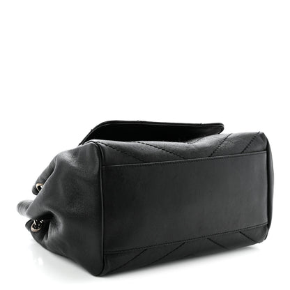 Saint Laurent Pebbled Lambskin Chevron Monogram Small Nolita Black 4 of 10