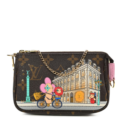 Louis Vuitton Monogram 2022 Christmas Animation Paris Mini Pochette Accessories Pink 1 of 8