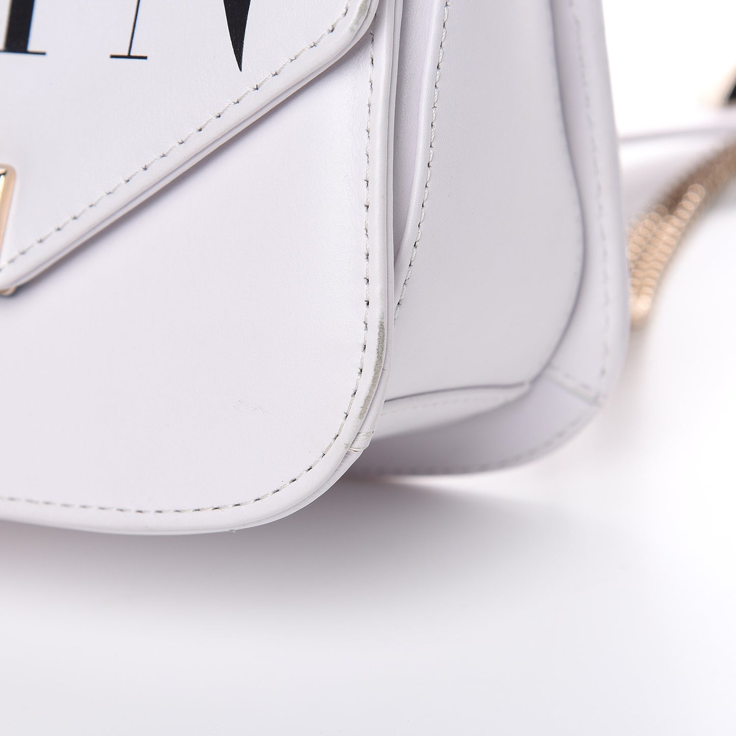 Calfskin VLTN Small Shoulder Bag White