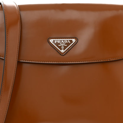 Prada Spazzolato Cleo Flap Adjustable Strap Shoulder Bag Tobacco 8 of 13