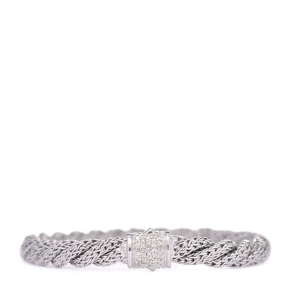 John Hardy Sterling Silver Diamond 5.5mm Twisted Chain Bracelet 1 of 4