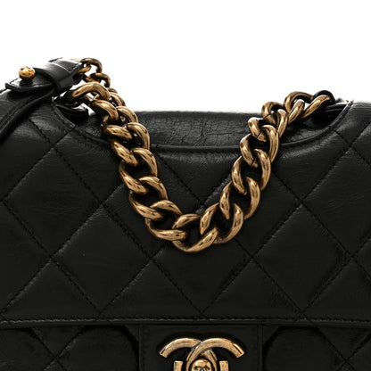 Chanel Glazed Calfskin Quilted Large Perfect Edge Flap Black 8 of 14