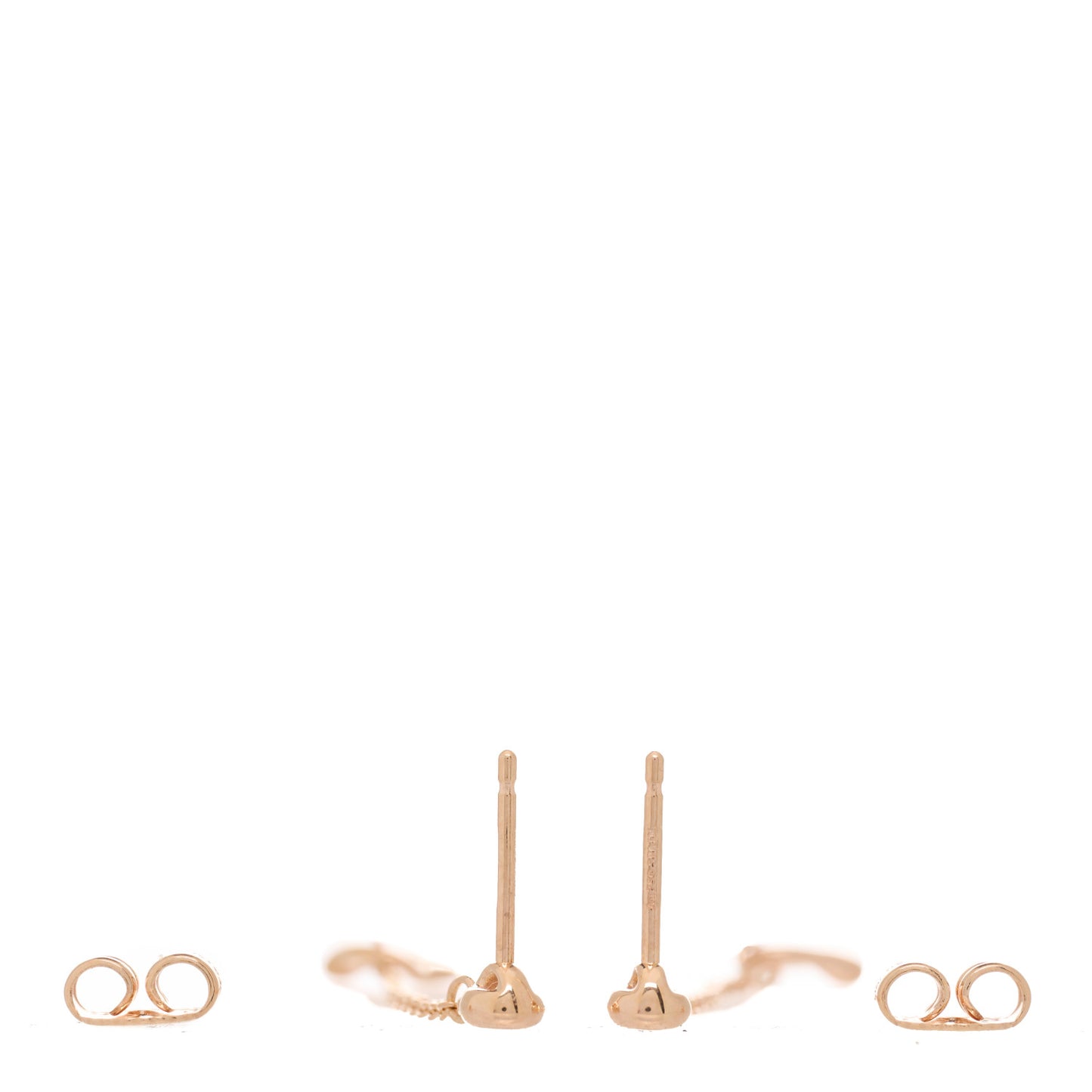 18K Rose Gold Diamond Elsa Peretti Diamonds by the Yard Open Heart Earrings