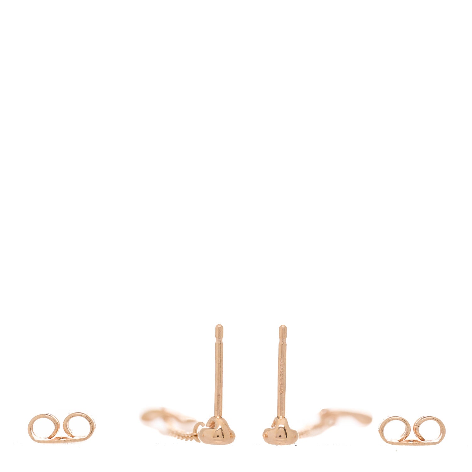 Tiffany 18K Rose Gold Diamond Elsa Peretti Diamonds by the Yard Open Heart Earrings 4 of 4