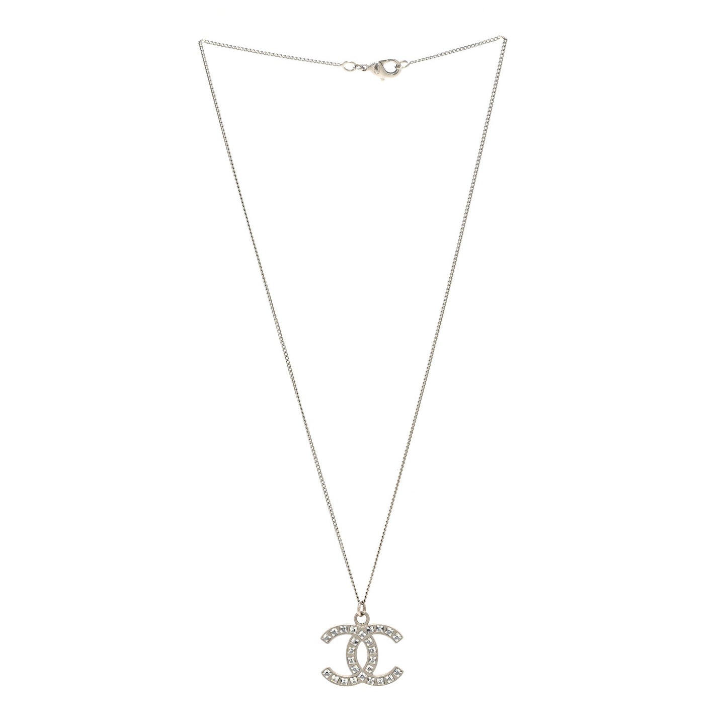 Crystal Timeless CC Necklace Silver