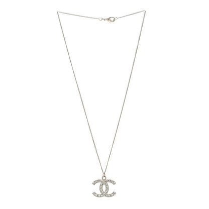 Chanel Crystal Timeless CC Necklace Silver 3 of 4