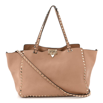 Valentino Garavani Pebbled Calfskin Medium Rockstud Tote Skin Sorbet 1 of 13