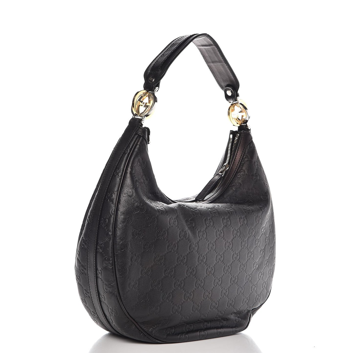 Guccissima Medium GG Twins Hobo Black