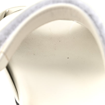 Prada Calfskin Velcro Womens 50mm Sandals 37 White 10 of 11