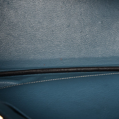 Hermes Taurillon Clemence Birkin 30 Blue Jean 12 of 35