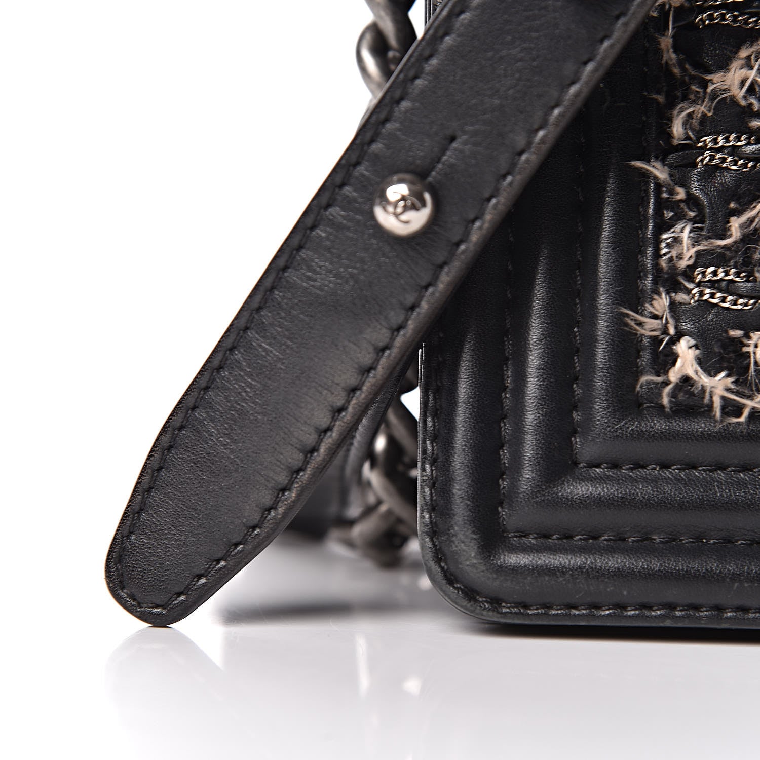 Chanel Tweed Calfskin Small Boy Flap Black 14 of 16