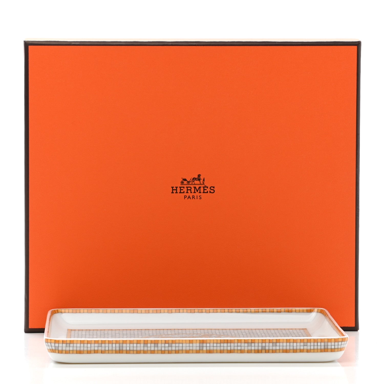 Hermes Porcelain Mosaique au 24 Gold Sushi Plate 6 of 6