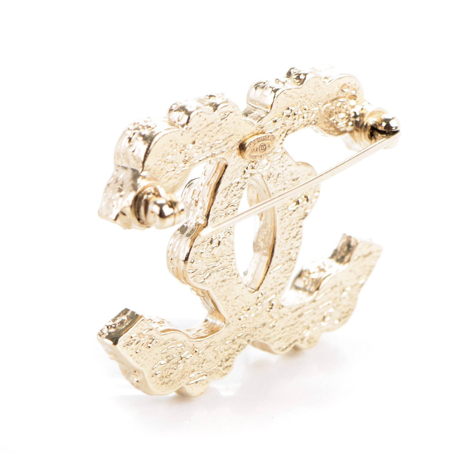 Chanel Crystal CC Brooch Pale Gold 3 of 6