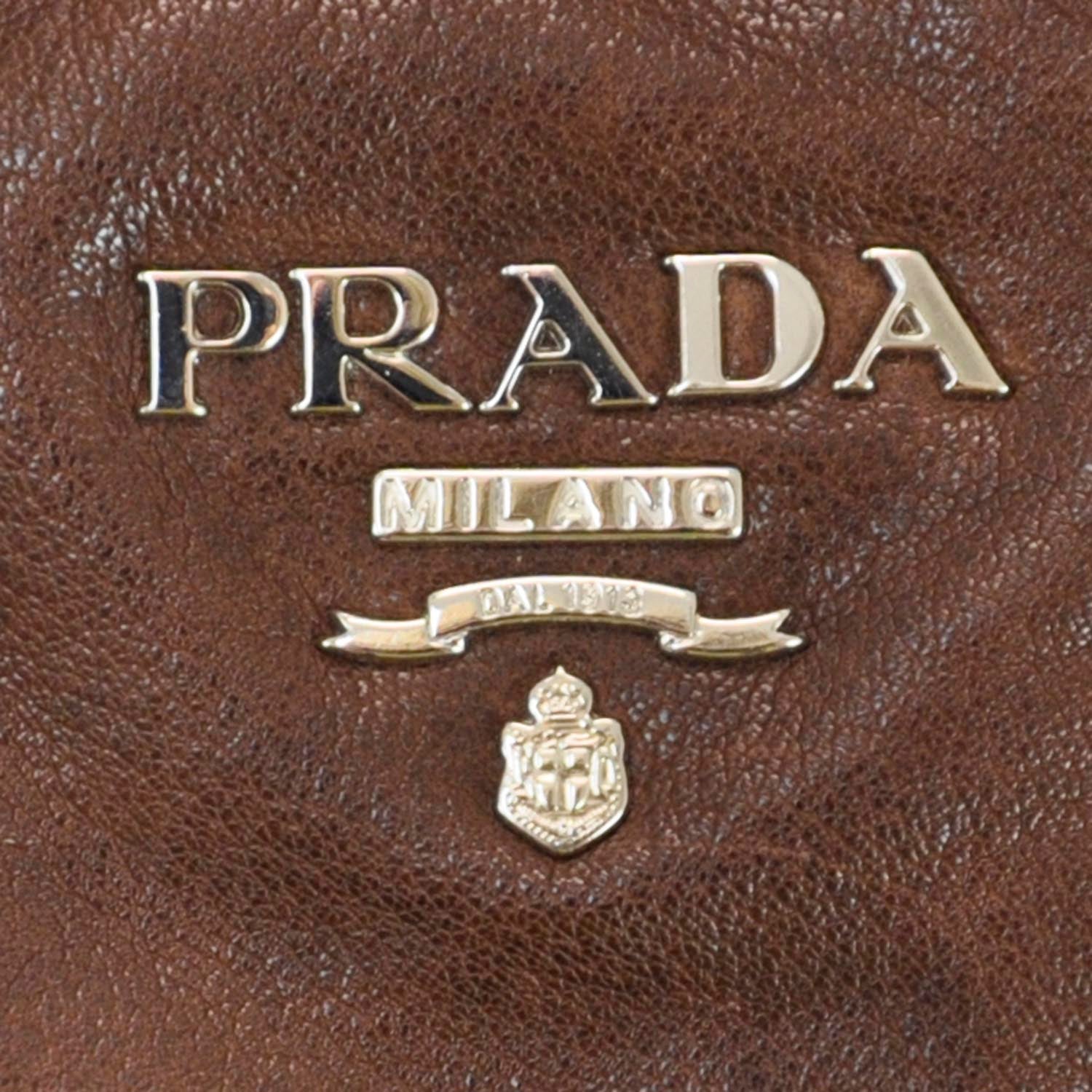 Prada Washed Bauletto Bag Cocco 11 of 11